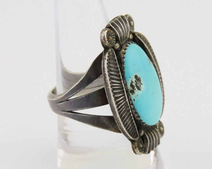 Navajo Handmade Ring 925 Silver Turquoise Native Artist C.80's