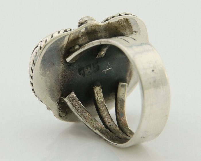 Navajo Handmade Ring 925 Silver Turquoise Native Artist C.80's