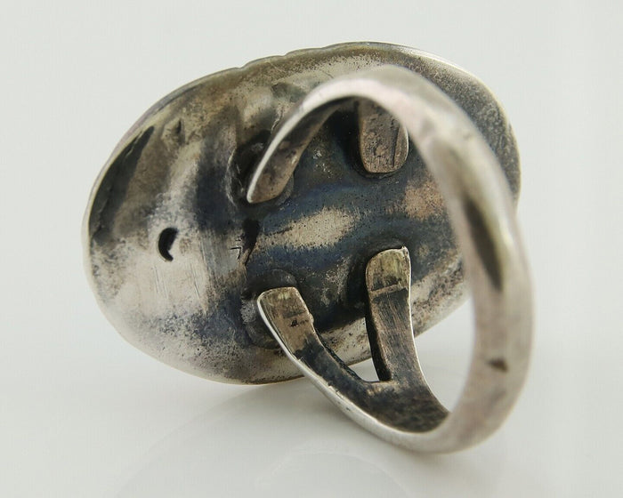 Navajo Handmade Ring 925 Silver Turquoise Native Artist C.80's