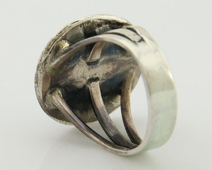 Navajo Handmade Ring 925 Silver Turquoise Native Artist C.80's