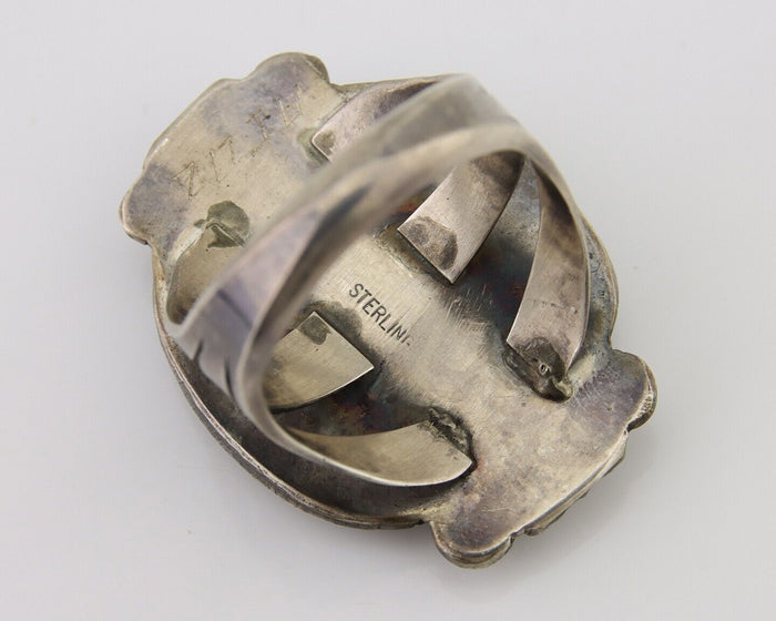 Navajo Handmade Ring 925 Silver Turquoise Native Artist C.80's
