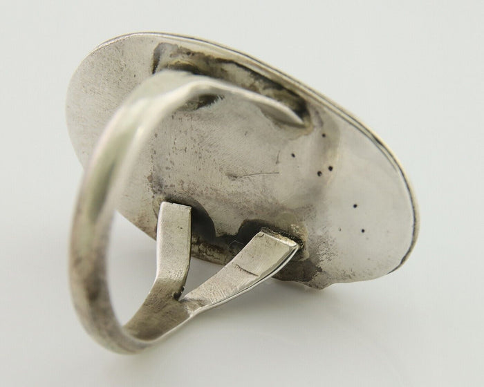Navajo Handmade Ring 925 Silver Turquoise Native Artist C.80's