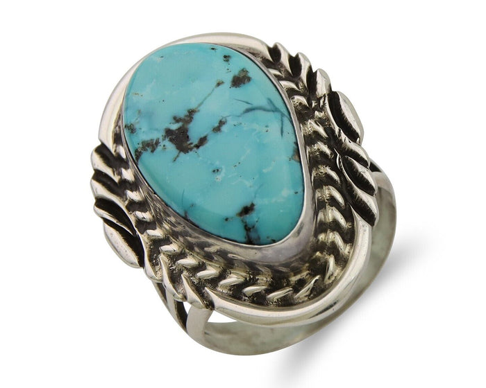 Navajo Handmade Ring 925 Silver Turquoise Signed Billy Eagle C.80's