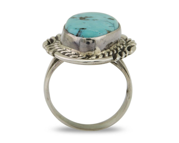 Navajo Handmade Ring 925 Silver Turquoise Signed Billy Eagle C.80's