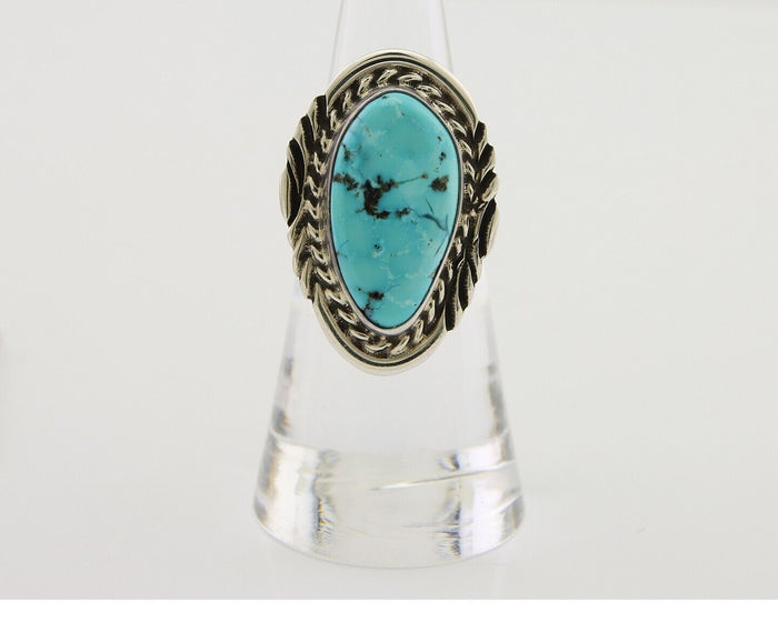 Navajo Handmade Ring 925 Silver Turquoise Signed Billy Eagle C.80's
