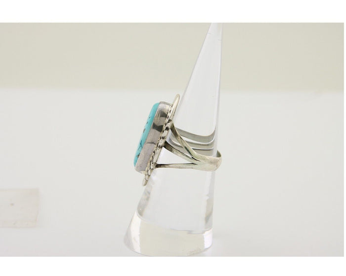 Navajo Handmade Ring 925 Silver Turquoise Signed Billy Eagle C.80's