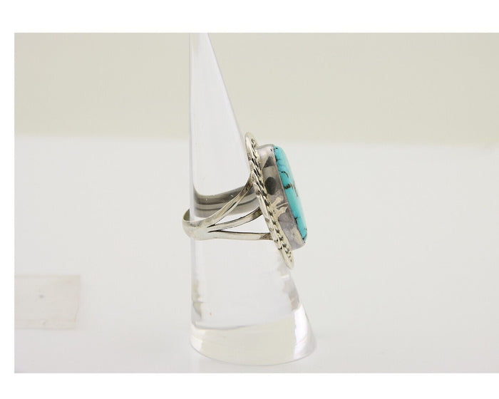Navajo Handmade Ring 925 Silver Turquoise Signed Billy Eagle C.80's