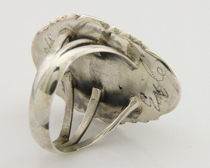 Navajo Handmade Ring 925 Silver Turquoise Signed Billy Eagle C.80's
