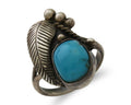 Navajo Handmade Ring 925 Silver Turquoise Signed BP C.80's