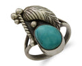 Navajo Handmade Ring 925 Silver Turquoise Signed BP C.80's