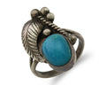 Navajo Handmade Ring 925 Silver Turquoise Signed BP C.80's