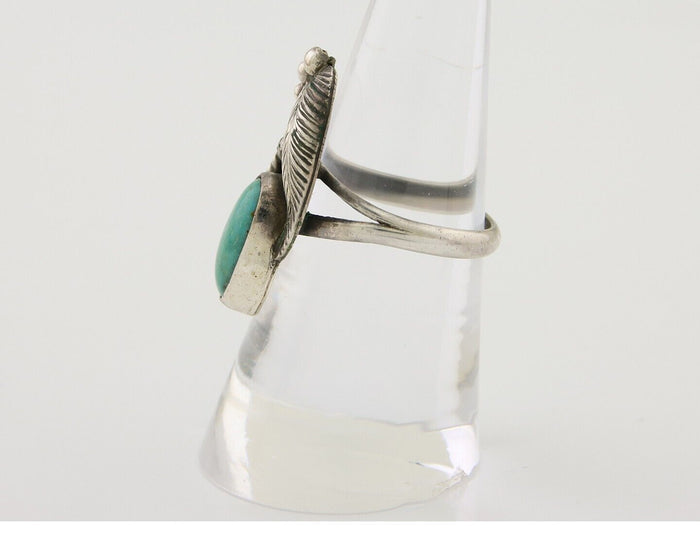 Navajo Handmade Ring 925 Silver Turquoise Signed BP C.80's