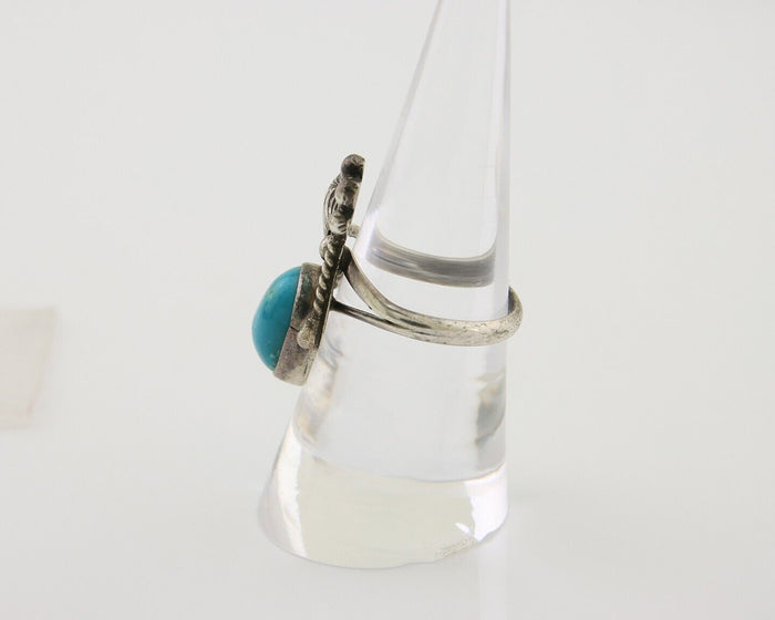 Navajo Handmade Ring 925 Silver Turquoise Signed BP C.80's