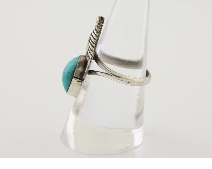 Navajo Handmade Ring 925 Silver Turquoise Signed BP C.80's