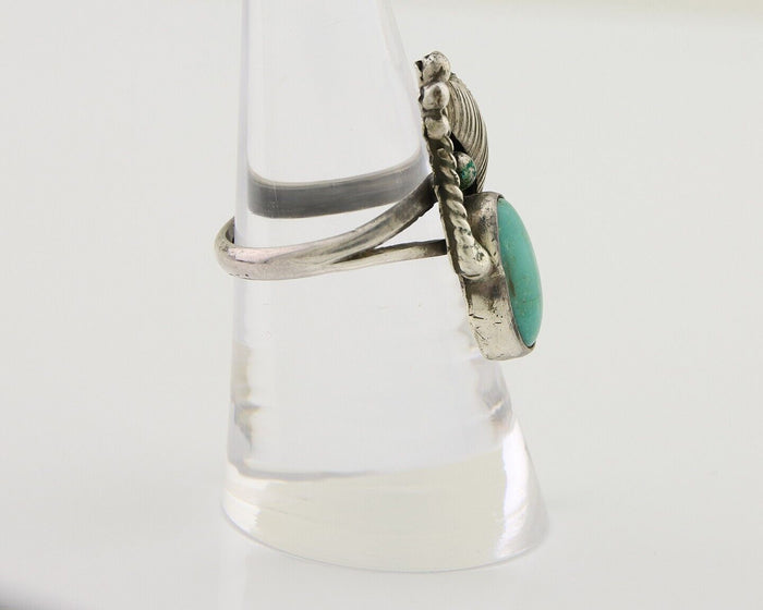 Navajo Handmade Ring 925 Silver Turquoise Signed BP C.80's