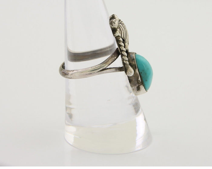 Navajo Handmade Ring 925 Silver Turquoise Signed BP C.80's