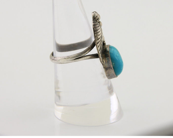 Navajo Handmade Ring 925 Silver Turquoise Signed BP C.80's