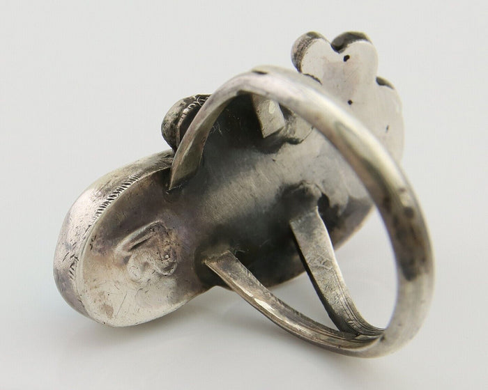 Navajo Handmade Ring 925 Silver Turquoise Signed LS C.80's