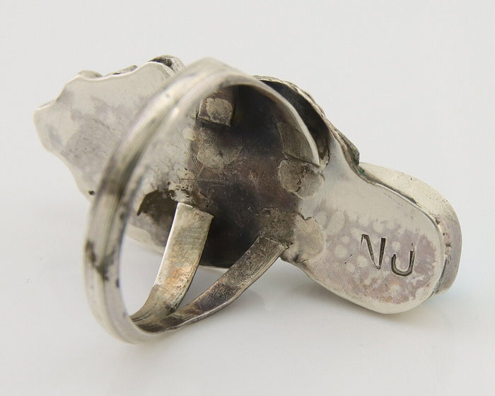 Navajo Handmade Ring 925 Silver Turquoise Signed Nila Johnson C.80's