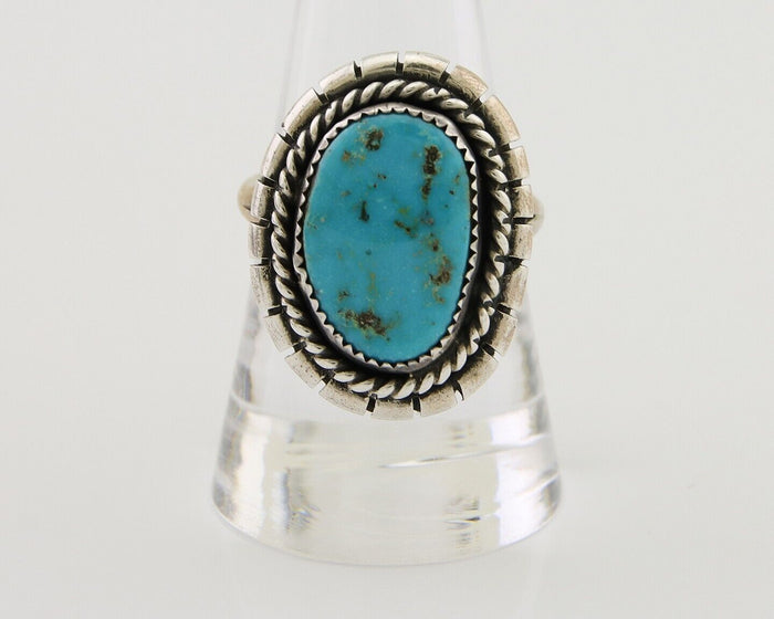 Navajo Handmade Ring 925 Silver Turquoise Signed Tom Willeto C.80's
