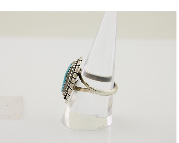 Navajo Handmade Ring 925 Silver Turquoise Signed Tom Willeto C.80's