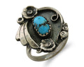 Navajo Handmade Ring 925 Sterling Silver Natural Turquoise Native Artist C.80's