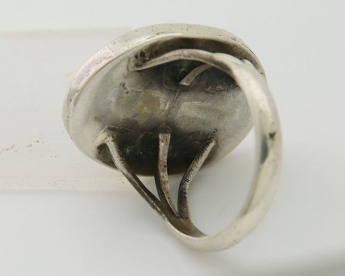 Navajo Handmade Ring 925 Sterling Silver Natural Turquoise Native Artist C.80's