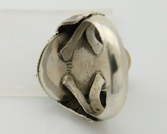 Navajo Handmade Ring 925 Sterling Silver Natural Turquoise Native Artist C.80's