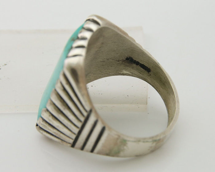 Navajo Handmade Ring 925 Sterling Silver Natural Turquoise Native Artist C.80's