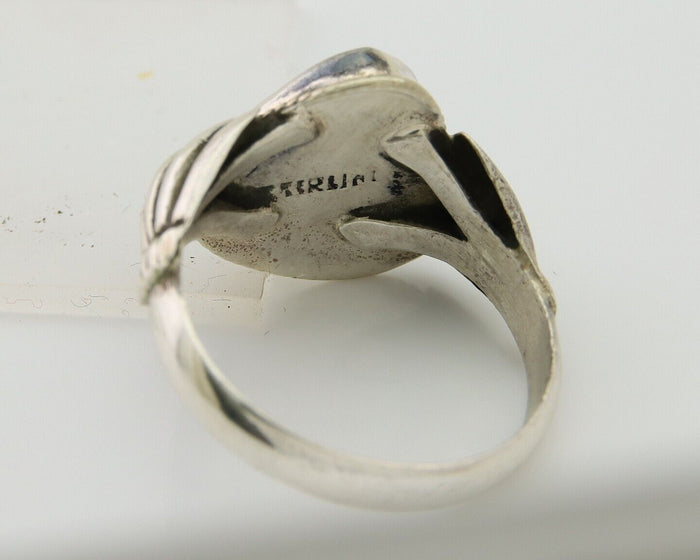 Navajo Handmade Ring 925 Sterling Silver Natural Turquoise Native Artist C.80's