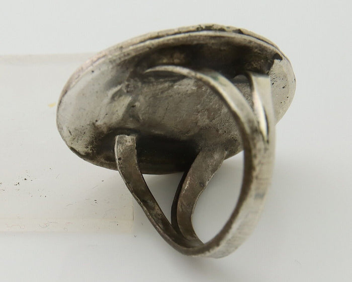 Navajo Handmade Ring 925 Sterling Silver Natural Turquoise Native Artist C.80's