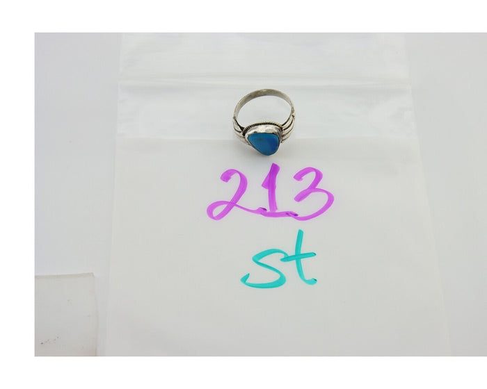 Navajo Handmade Ring 925 Sterling Silver Natural Turquoise Native Artist C.80's