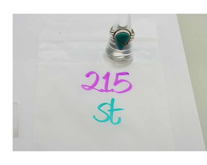 Navajo Handmade Ring 925 Sterling Silver Natural Turquoise Native Artist C.80's