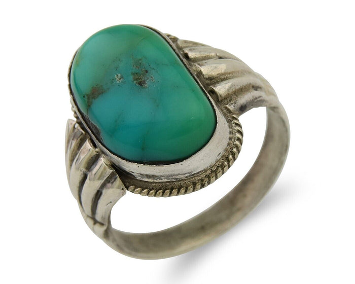 Navajo Handmade Ring 925 Sterling Silver Turquoise Native American Artist C.80's