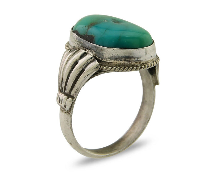 Navajo Handmade Ring 925 Sterling Silver Turquoise Native American Artist C.80's