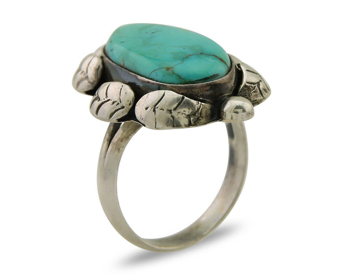 Navajo Handmade Ring 925 Sterling Silver Turquoise Native American Artist C.80's