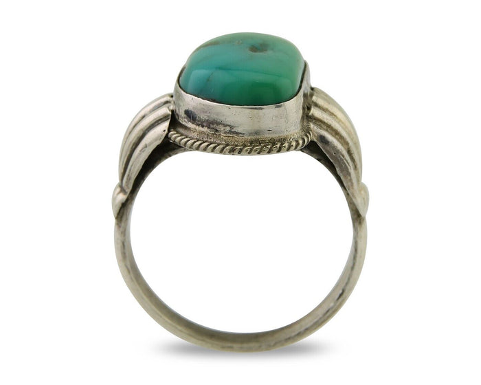 Navajo Handmade Ring 925 Sterling Silver Turquoise Native American Artist C.80's