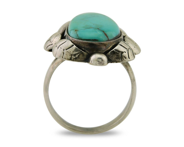 Navajo Handmade Ring 925 Sterling Silver Turquoise Native American Artist C.80's