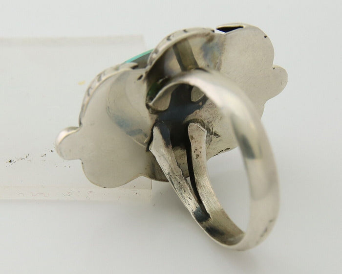 Navajo Handmade Ring 925 Sterling Silver Turquoise Native American Artist C.80's
