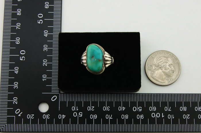 Navajo Handmade Ring 925 Sterling Silver Turquoise Native American Artist C.80's
