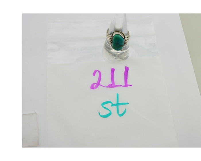 Navajo Handmade Ring 925 Sterling Silver Turquoise Native American Artist C.80's
