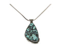 Navajo Heart Necklace 925 Silver Natural Turquoise Artist Signed C.80's