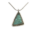Navajo Heart Necklace 925 Silver Natural Turquoise Artist Signed FG C80s