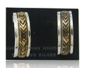 Navajo Hoop Earrings 925 Silver & Gold Artist Signed Randall Endito C.80's