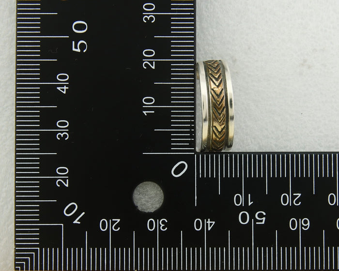 Navajo Hoop Earrings 925 Silver & Gold Artist Signed Randall Endito C.80's