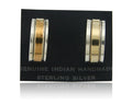 Navajo Hoop Earrings 925 Silver & Gold Native American Artist C.80's