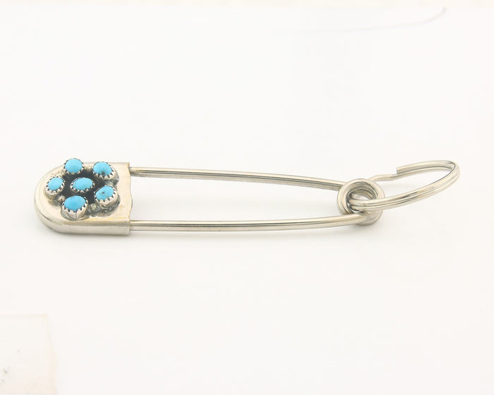 Navajo Key Chain .925 Silver Natural Turquoise Handmade Native American Artist