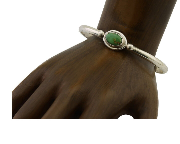 Navajo Kingman Turquoise Bracelet 925 Silver Artist Native American C.80's