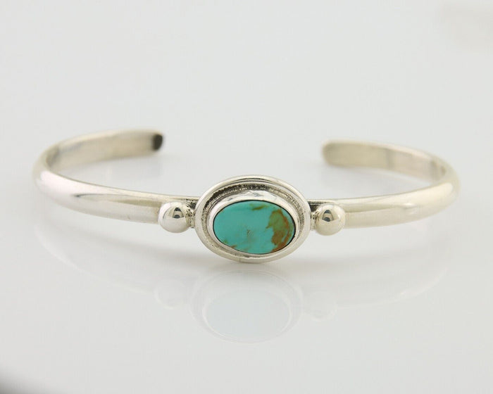 Navajo Kingman Turquoise Bracelet 925 Silver Artist Native American C.80's