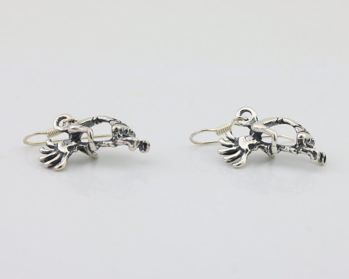Navajo Kokopelli Dangle Earrings 925 Silver Native American Artist C.80's
